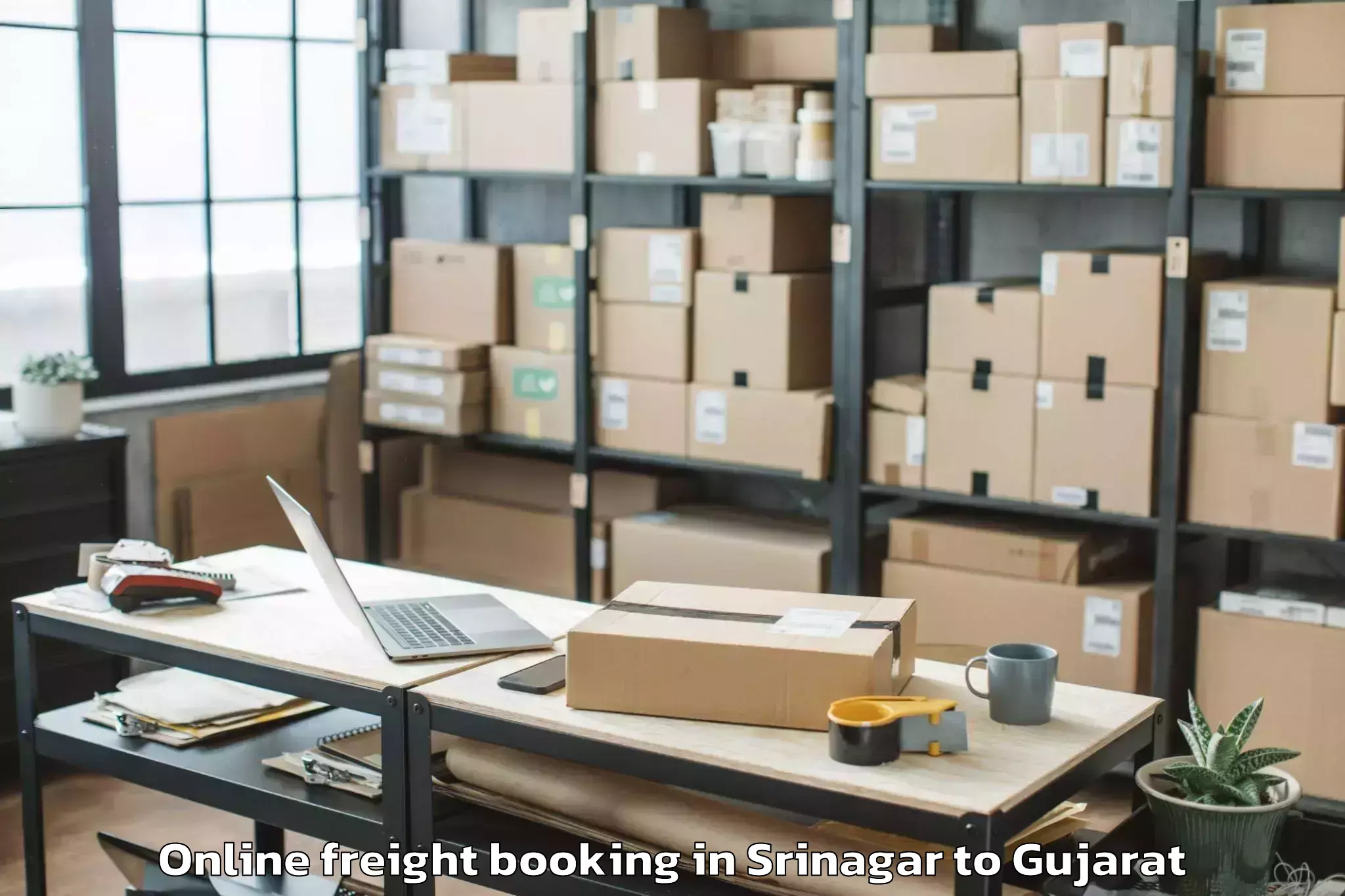 Efficient Srinagar to Adalaj Online Freight Booking